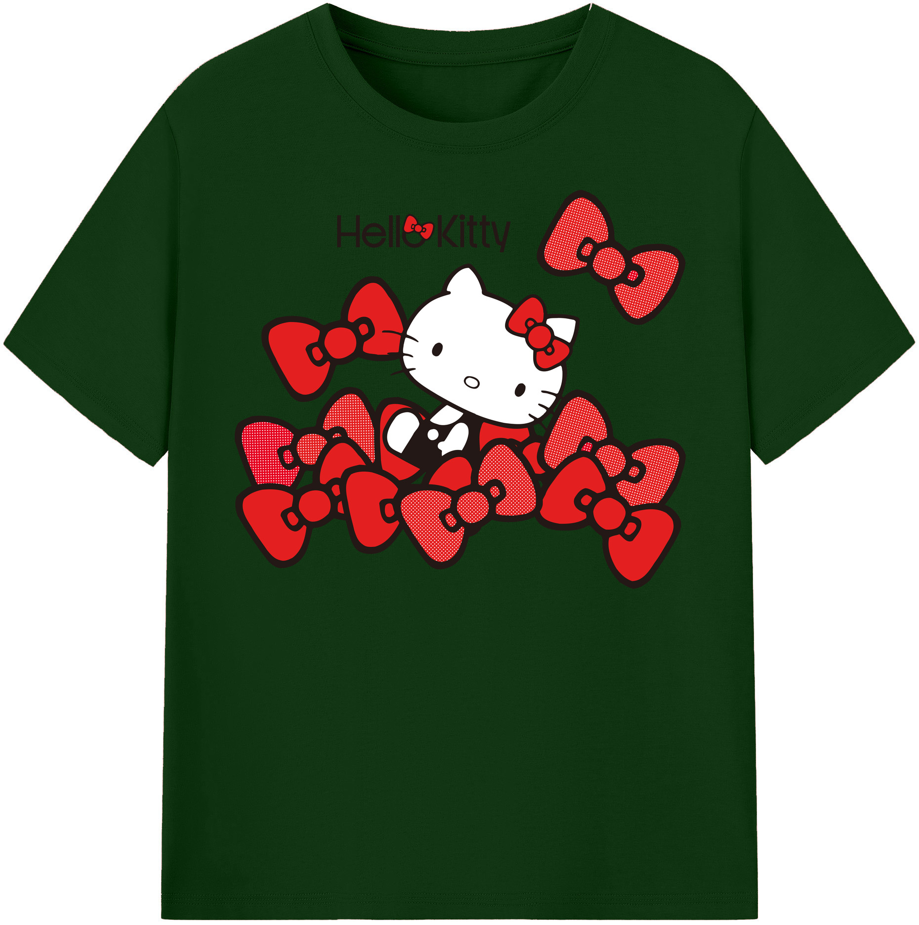 （画像用） Hello Kitty ハローキティ 綿100％半袖Tシャツ（フロントプリント）
